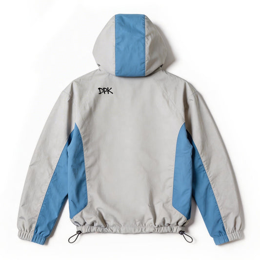 MAN LIKE X SHELL HOOD LIGHT GREY AND BLUE