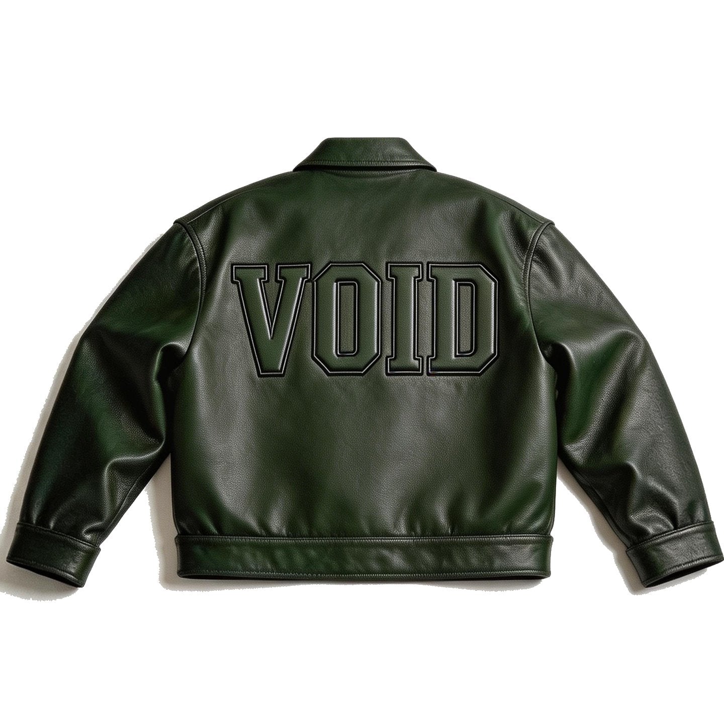 IN THE FUCKING VOID LEATER JACKET NIGHT GREEN