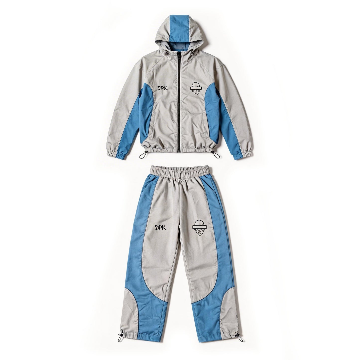 MAN LIKE X SHELL HOOD LIGHT GREY AND BLUE