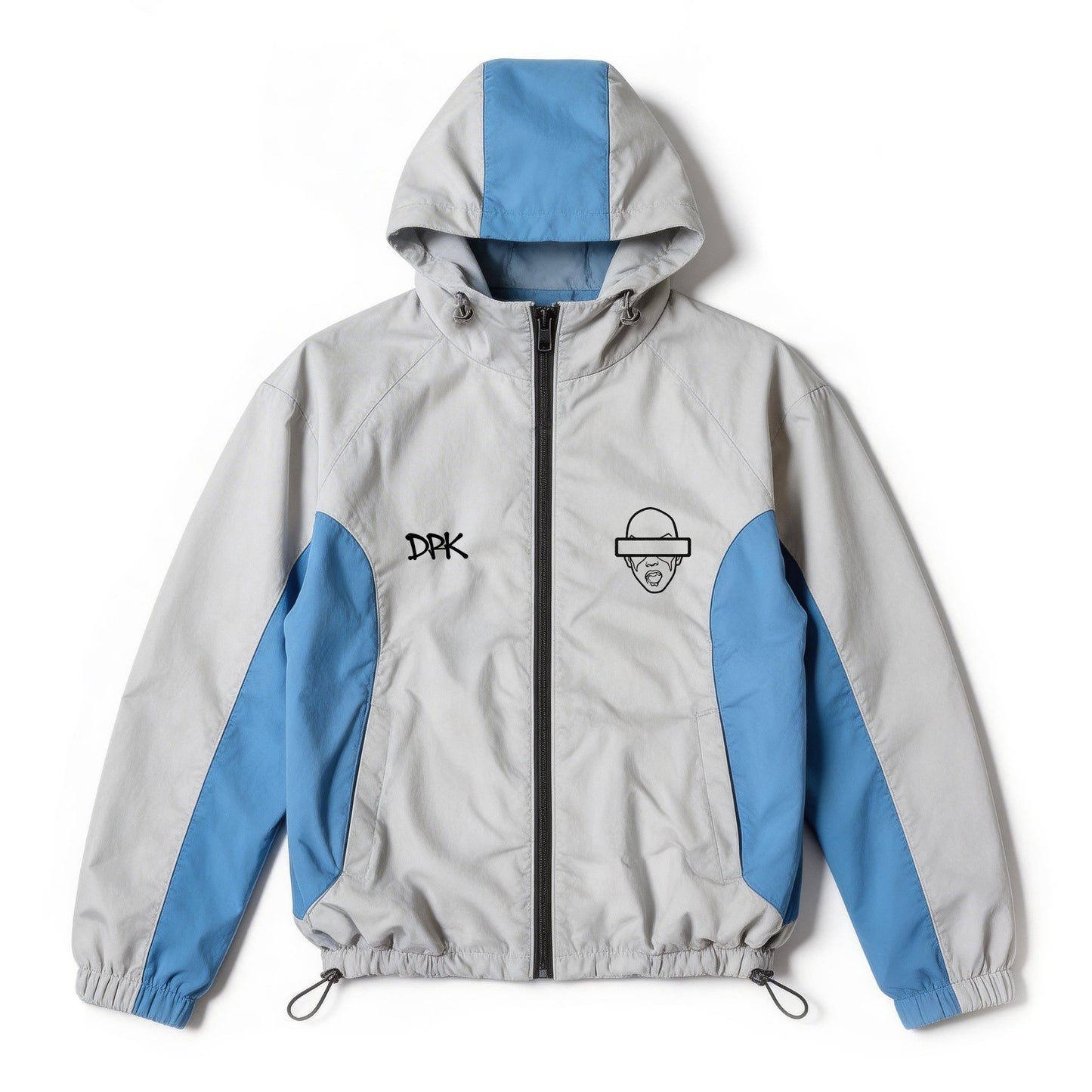 MAN LIKE X SHELL HOOD LIGHT GREY AND BLUE
