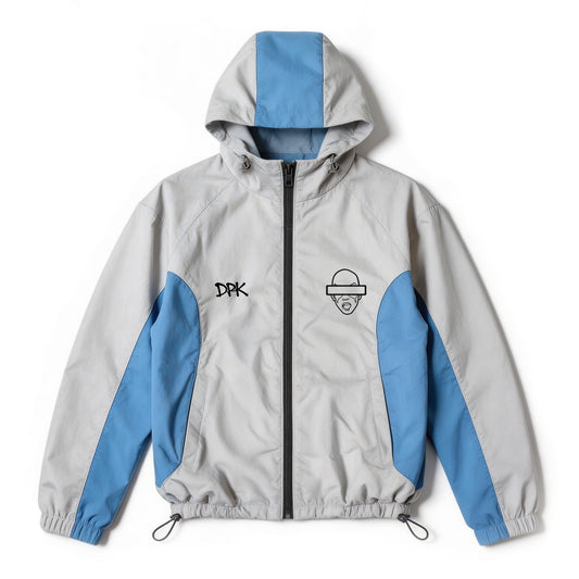 MAN LIKE X SHELL HOOD LIGHT GREY AND BLUE